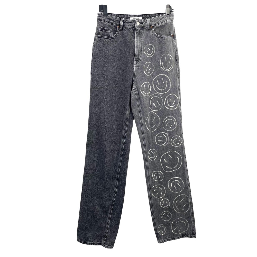 Pacsun two‎ tone 90's boyfriend high rise smiley face jeans Size 27